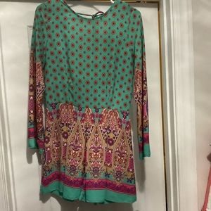 Long sleeve open back romper